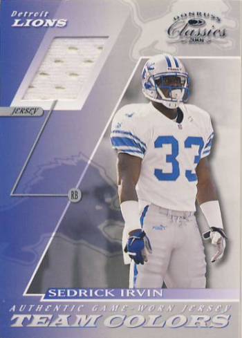 2001 Donruss Classics Team Colors #TC39 Sedrick Irvin