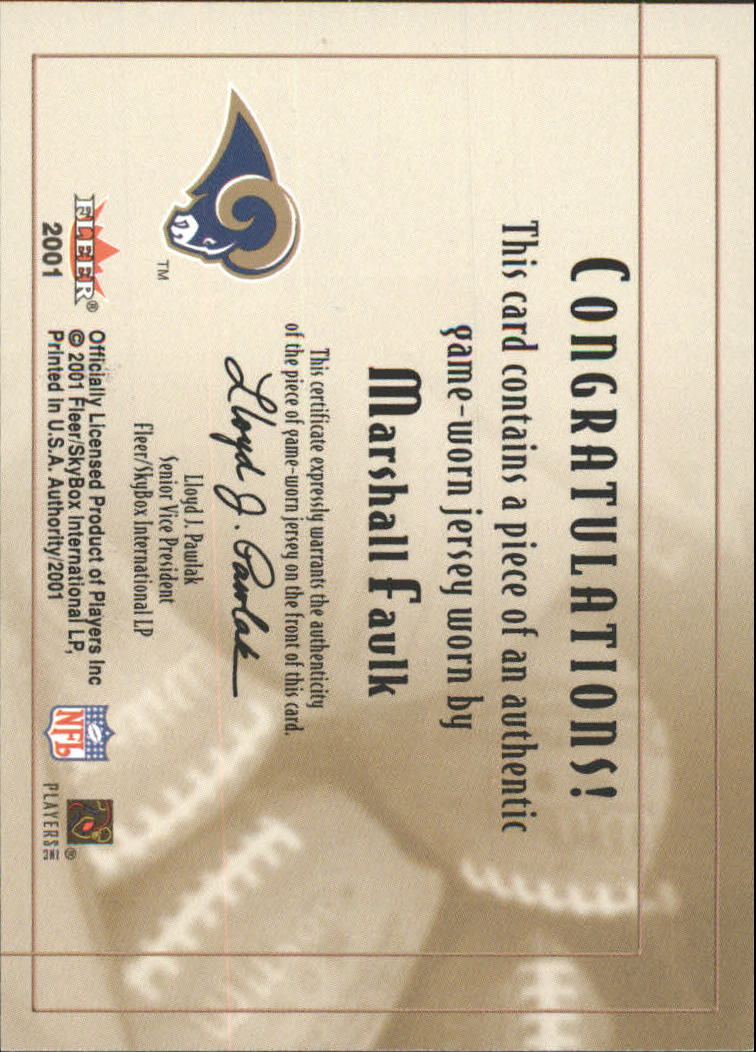 2001 Fleer Authority Goal Line Gear #9 Marshall Faulk FB/200