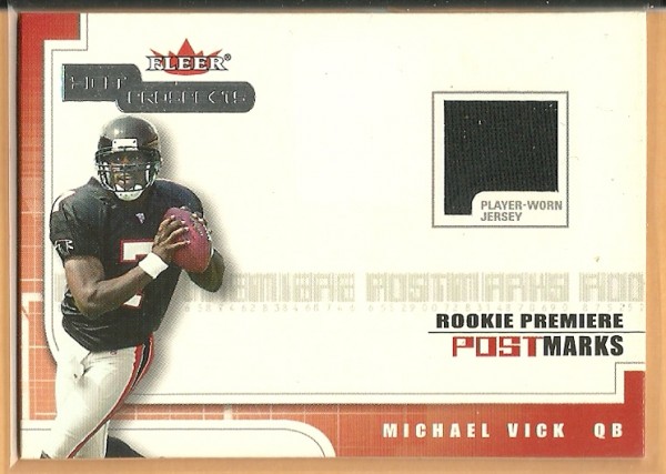 2001 Hot Prospects Rookie Premiere Postmarks Jerseys #32 Michael Vick