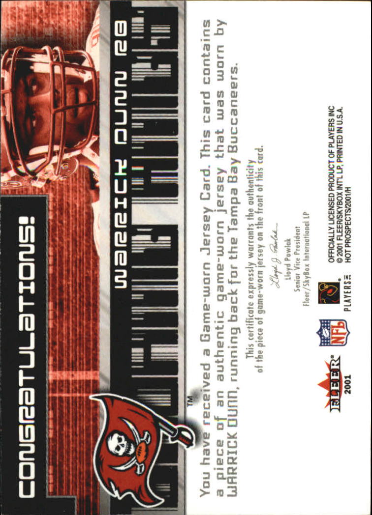 2001 Hot Prospects Scoring King Jerseys #19 Warrick Dunn