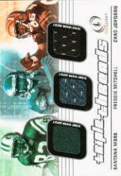 2001 Fleer Legacy Triple Threads #MMJ Santana Moss/Freddie Mitchell/Chad Johnson