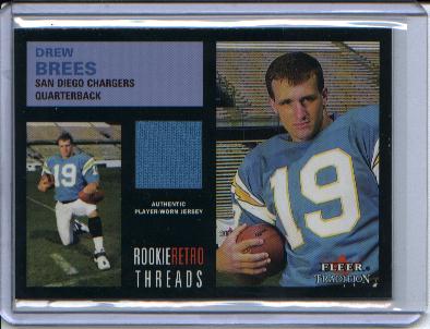 2001 Fleer Tradition Rookie Retro Threads #6 Drew Brees JSY