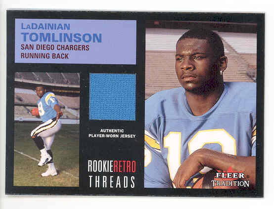 2001 Fleer Tradition Rookie Retro Threads #38 LaDainian Tomlinson JSY