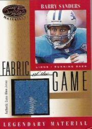 2001 Leaf Certified Materials Fabric of the Game #2BA Barry Sanders