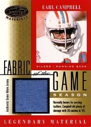 2001 Leaf Certified Materials Fabric of the Game #11SN Earl Campbell/36