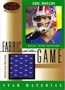 2001 Leaf Certified Materials Fabric of the Game #83BA Eric Moulds