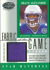 2001 Leaf Certified Materials Fabric of the Game #102CR Shaun Alexander/313