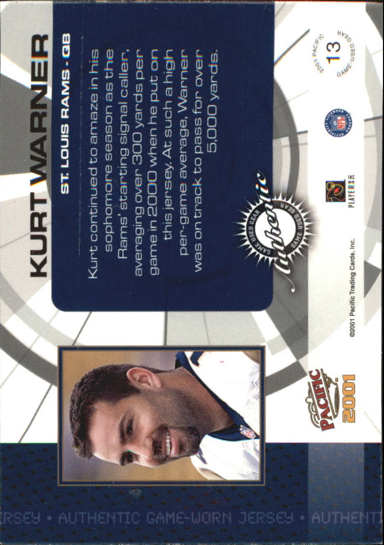2001 Pacific Game Gear #13 Kurt Warner J