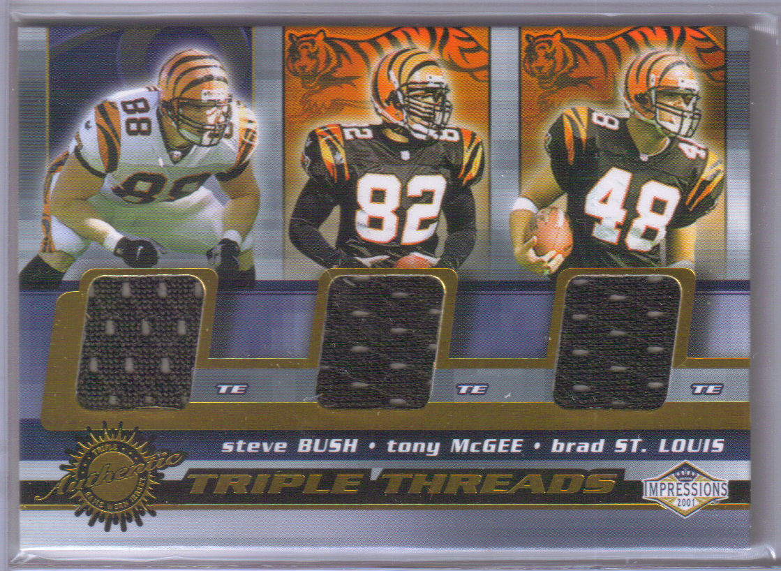 2001 Pacific Impressions Triple Threads #11 Steve Bush/Tony McGee/Brad St. Louis