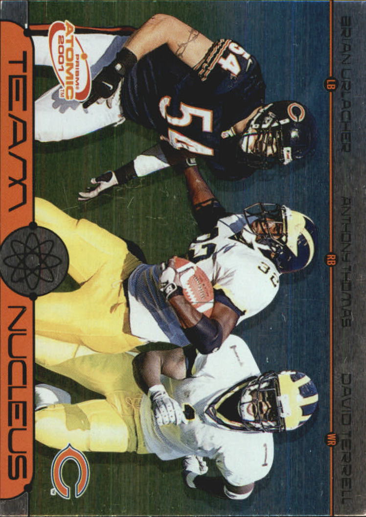 2001 Pacific Prism Atomic Team Nucleus #1 Brian Urlacher/Anthony Thomas/David Terrell