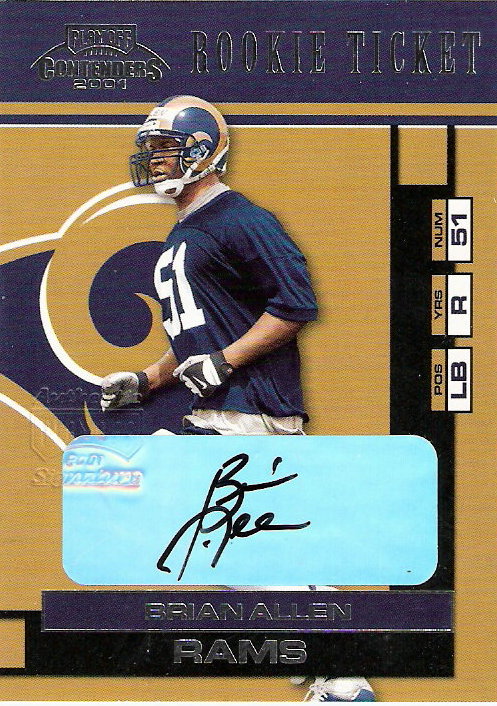 2001 Playoff Contenders #108 Brian Allen AU RC