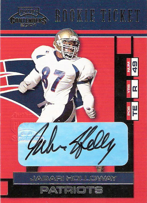 2001 Playoff Contenders #133 Jabari Holloway AU RC