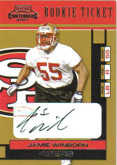 2001 Playoff Contenders #136 Jamie Winborn AU RC