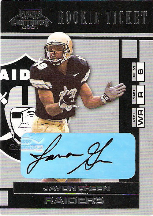 2001 Playoff Contenders #137 Javon Green AU RC