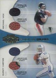 2001 Playoff Honors Rookie Quad Jerseys and Footballs #RQ1 Michael Vick/Quincy Carter/Chris Weinke/Mike McMahon
