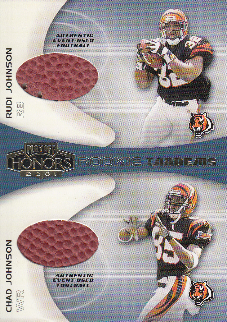 2001 Playoff Honors Rookie Tandem Footballs #RT6 Rudi Johnson/Chad Johnson
