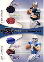 2001 Playoff Honors Rookie Tandem Jerseys and Footballs #RT2 Chris Weinke/Mike McMahon