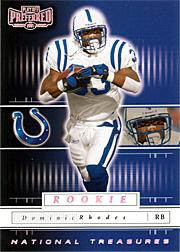 2001 Playoff Preferred National Treasures Silver #120 Dominic Rhodes