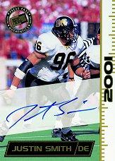 2001 Press Pass Autographs #40 Justin Smith