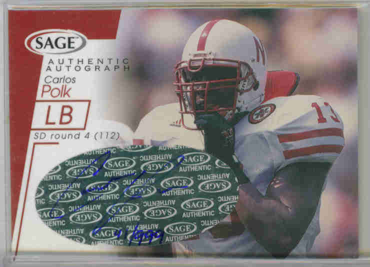 2001 SAGE Autographs Red #A35 Carlos Polk