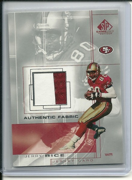 2001 SP Game Used Edition Authentic Fabric #JR Jerry Rice