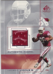 2001 SP Game Used Edition Authentic Fabric #TJ Thomas Jones