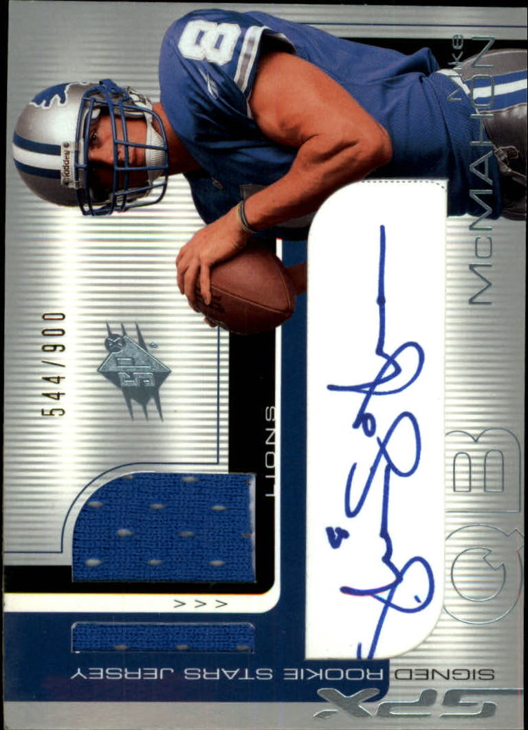 2001 SPx #112G Mike McMahon/JSY AU RC/900