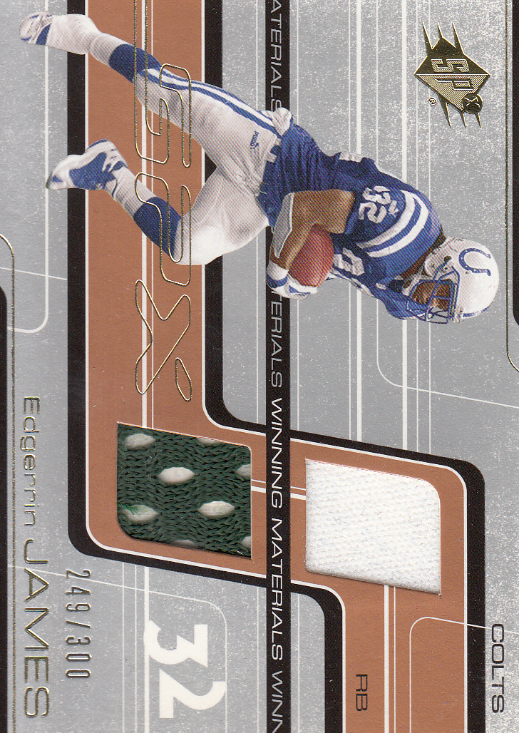 2001 SPx Winning Materials #WMEJ1 Edgerrin James/300