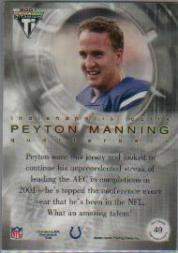 2001 Titanium Post Season Jerseys #49 Peyton Manning back image