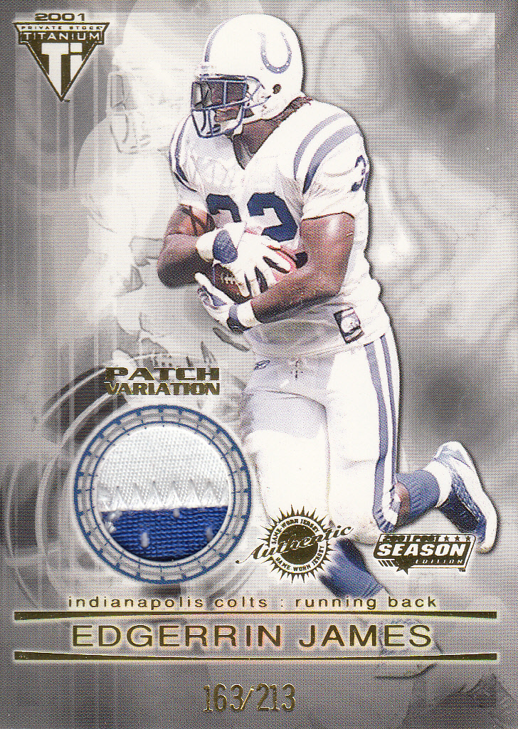 2001 Titanium Post Season Jersey Patches #48 Edgerrin James/213