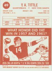 2001 Topps Archives #165 Y.A. Tittle 63 back image