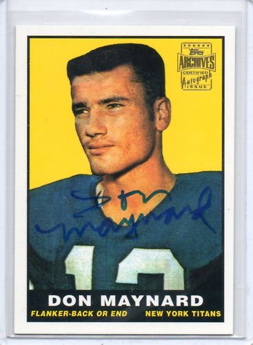 2001 Topps Archives Rookie Reprint Autographs #AADMA Don Maynard L