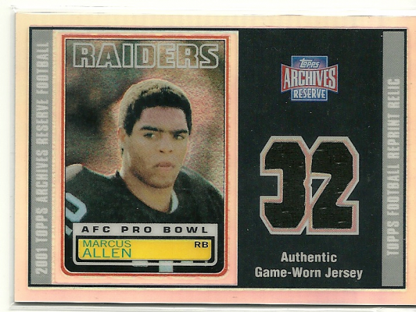 2001 Topps Archives Reserve Jerseys #ARRMA Marcus Allen