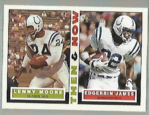 2001 Topps Heritage Then and Now #TNMJ Lenny Moore/Edgerrin James