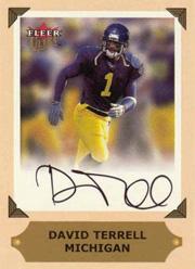 2001 Ultra College Greats Previews Autographs #28 David Terrell