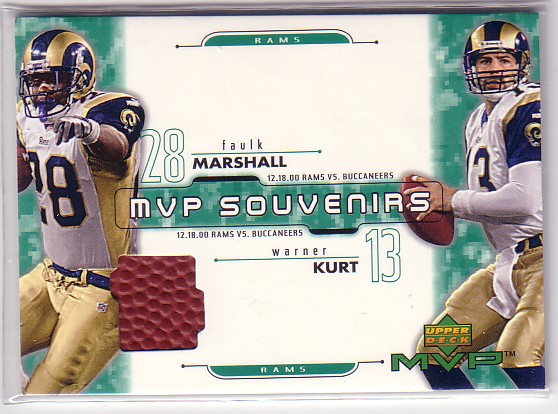 2001 Upper Deck MVP Souvenirs #WF Kurt Warner/Marshall Faulk