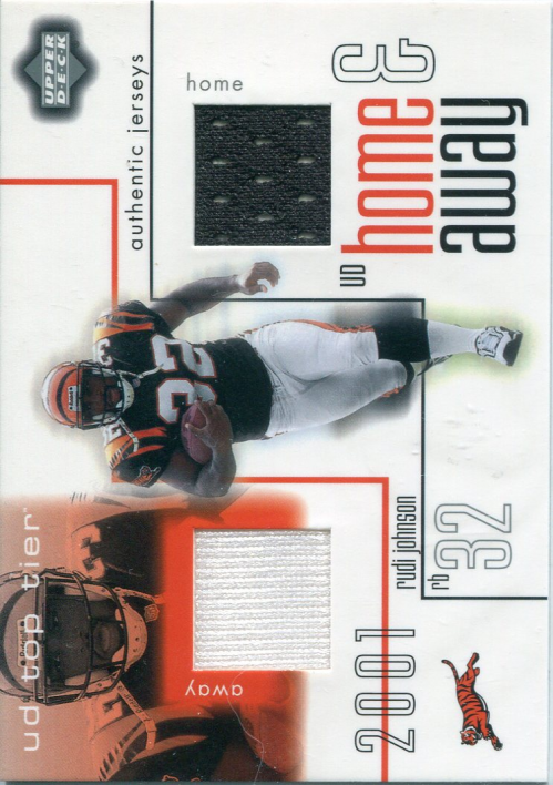 2001 Upper Deck Top Tier Home and Away Jerseys #HARJ Rudi Johnson