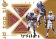 2001 Upper Deck Top Tier Tri-Stars Footballs #3SIC Edgerrin James/Peyton Manning/Marvin Harrison