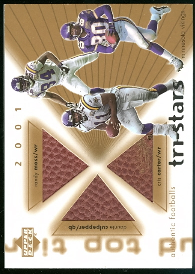 2001 Upper Deck Top Tier Tri-Stars Footballs #3SMV Daunte Culpepper/Randy Moss/Cris Carter