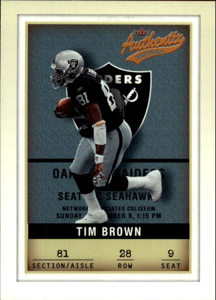 2002 Fleer Authentix #28 Tim Brown