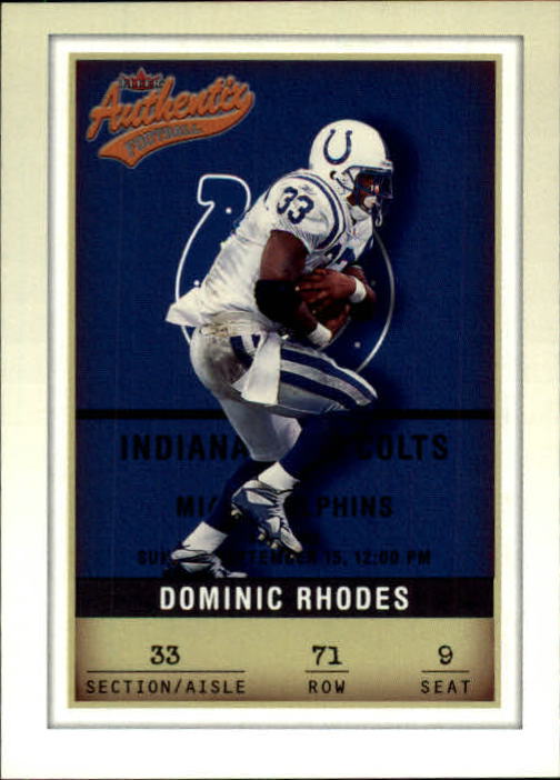 2002 Fleer Authentix #71 Dominic Rhodes