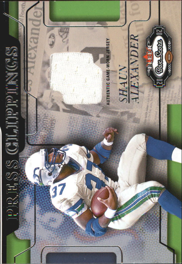 2002 Fleer Box Score Press Clippings Jerseys #1 Shaun Alexander