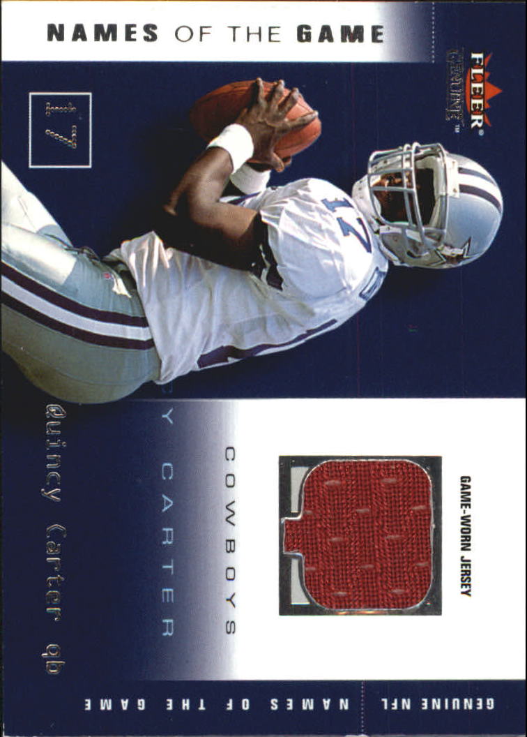 2002 Fleer Genuine Names of the Game Jerseys #5 Quincy Carter