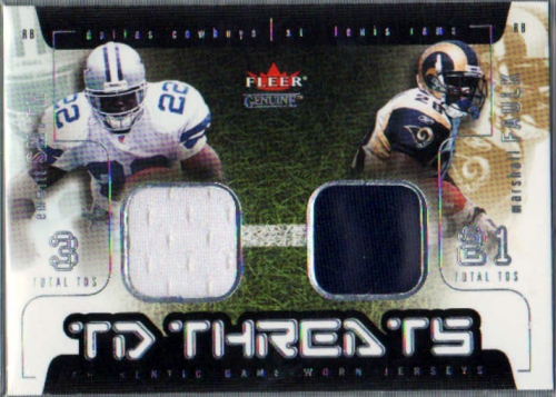2002 Fleer Genuine TD Threats Jerseys #3 Emmitt Smith/Marshall Faulk
