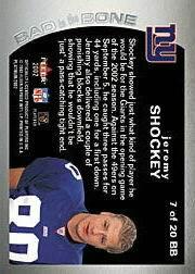 2002 Fleer Platinum Bad to the Bone #BB7 Jeremy Shockey back image