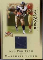 2002 Fleer Premium All-Pro Team Jersey Patches #8 Marshall Faulk