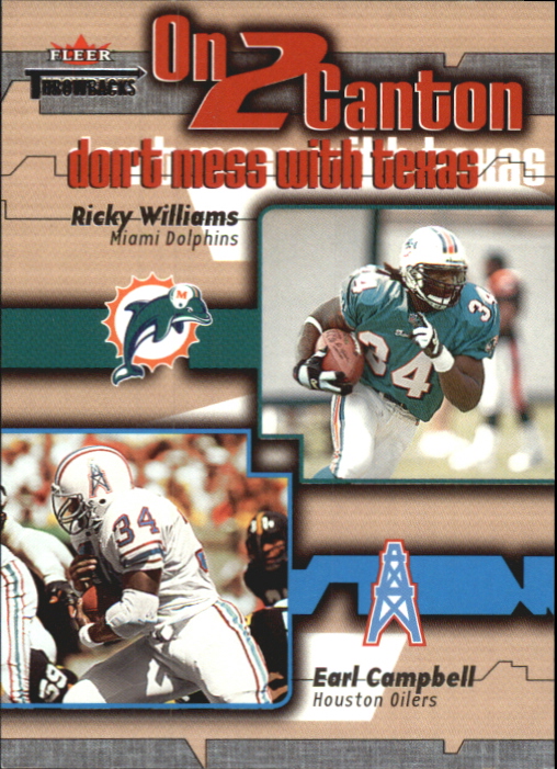 2002 Fleer Throwbacks On 2 Canton #5 Earl Campbell/Ricky Williams