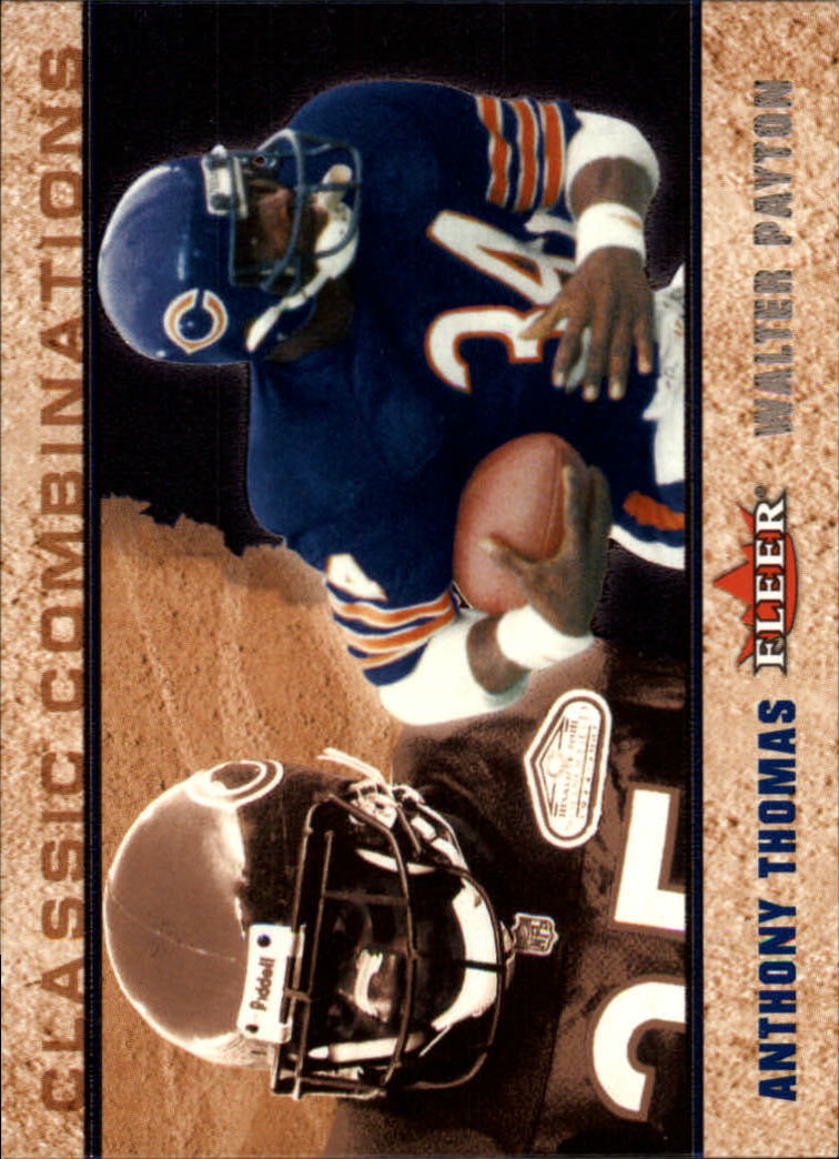 2002 Fleer Tradition Classic Combinations Hobby #9 Anthony Thomas/Walter Payton