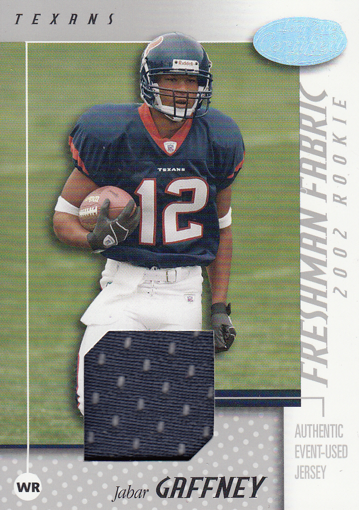 2002 Leaf Certified #111 Jabar Gaffney JSY RC