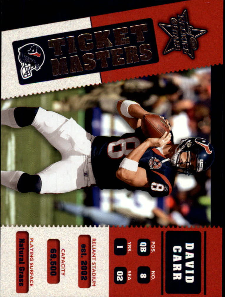 2002 Leaf Rookies and Stars Ticket Masters #TM11 David Carr/Jabar Gaffney